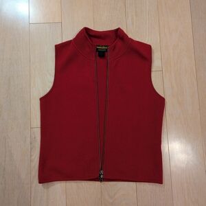 Woolrich Red Zip-Front Sweater Vest